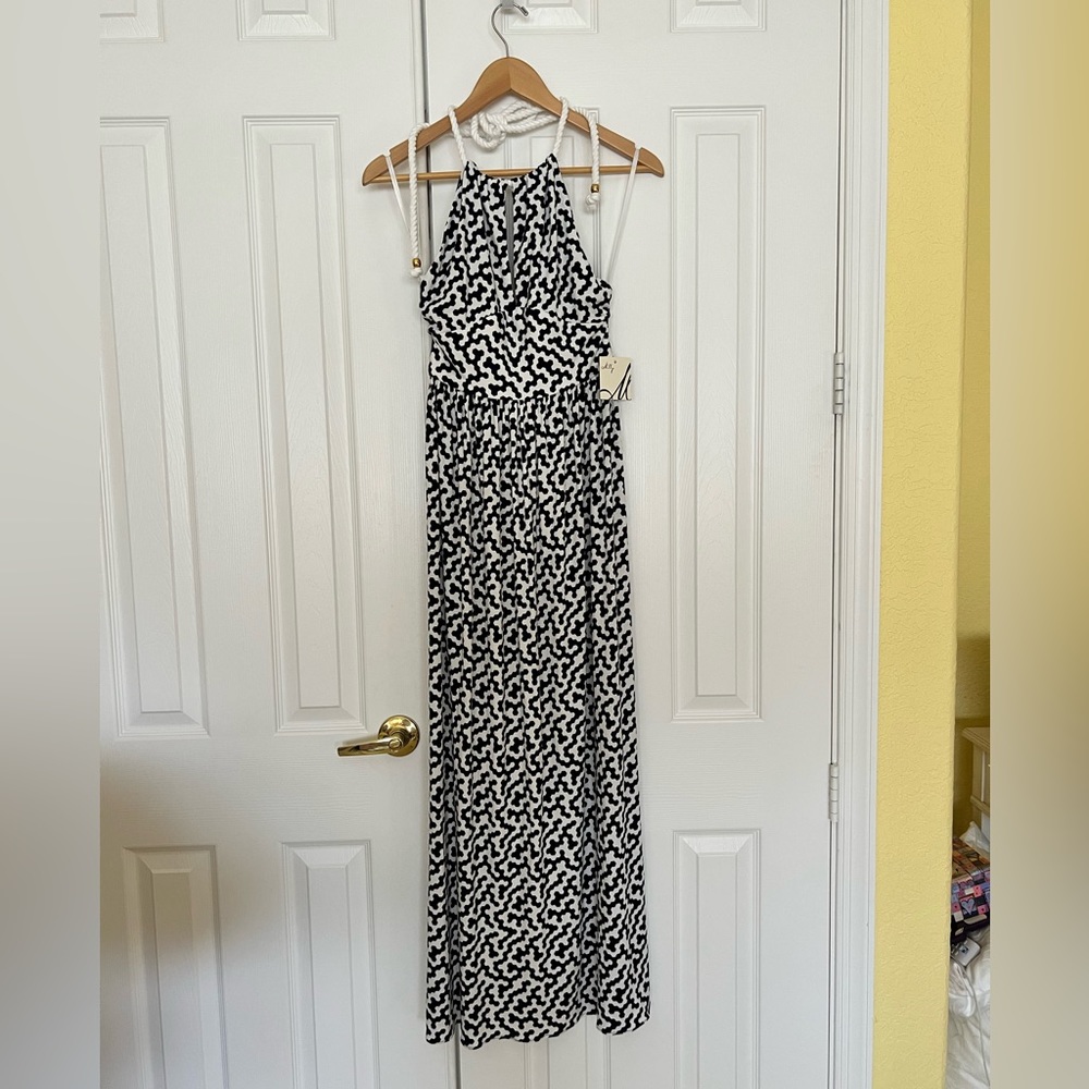 Milly navy and white maxi dress